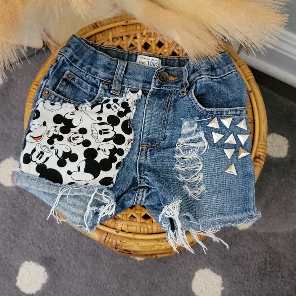 Wild Rich Kids Custom Mickey mouse Jean short